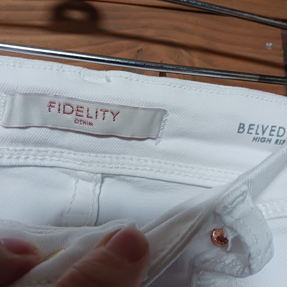 FIDELITY Belvedere Hi Rise ultra slim raw hem distressed stretch Sz 29 EUC - Picture 7 of 11